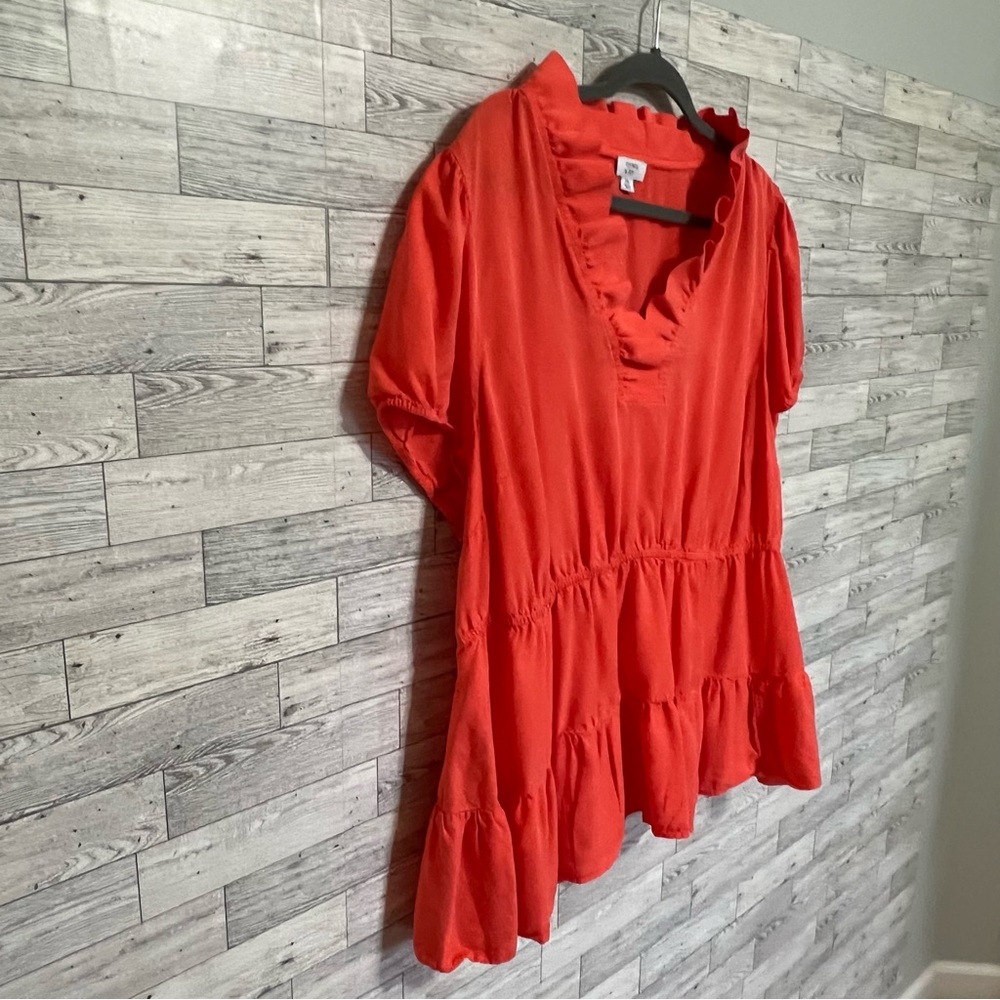 Crown & Ivy Red Ruffle V-Neck Top - Picture 7 of 14